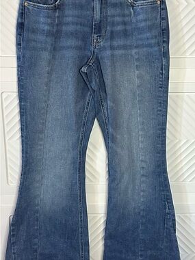 edge Mid-Blue Flare Jeans